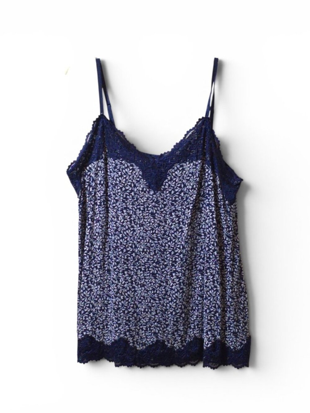 Lane Bryant Lace Cami 18/20 Blue Floral Sleeveless Stretch Plus Size Layering Ta
